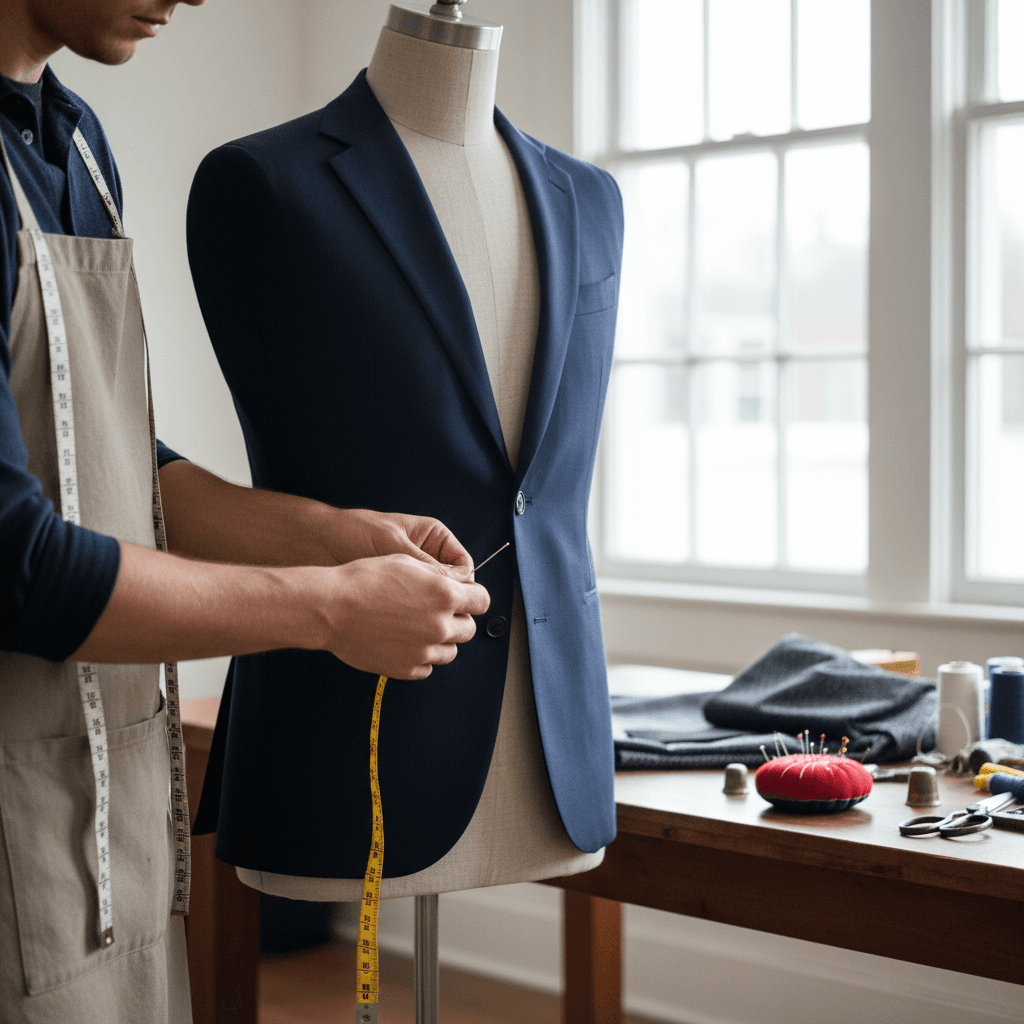 Hemmed dress pants showing a clean ankle fold